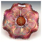 Fenton Red Peacock & Grape Bowl
