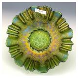Fenton Green Persian Medallion Bowl
