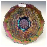 Fenton Blue Leaf Chain Plate
