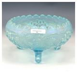 Northwood Ice Blue Grape & Cable Centerpiece Bowl