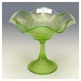 Northwood Lime Green Hearts & Flowers Compote