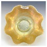 Fenton Vaseline Opal Dragon & Lotus Bowl