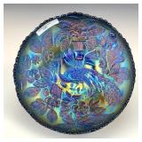 Fenton Blue Peacock & Urn Bowl