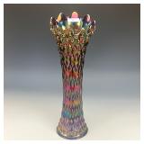 Fenton Blue Rustic Funeral Vase