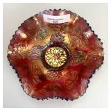 Fenton Red Waterlily Bowl