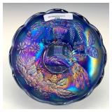 Millersburg Blue Peacock & Urn Sauce Bowl