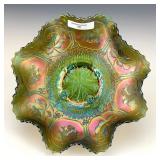 Fenton Green Dragon & Lotus Bowl