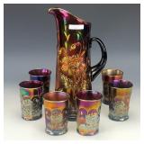 Northwood Amethyst Oriental Poppy Water Set