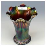 Northwood Purple Fine Rib Squatty Vase