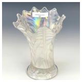 Northwood White Leaf Columns Squatty Vase
