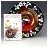 Fenton Red Decorated Chop Plate