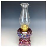 Fenton Red Poppy Show Oil Lamp
