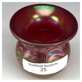 Crider Red Art Glass Toothpick Holder