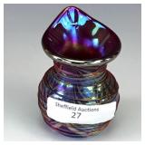 Crider Red Art Glass Toothpick Holder