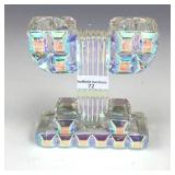 Czech White Double Column Candleholder
