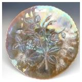 IG Smoke on Milk Glass Open Rose Chop Plate