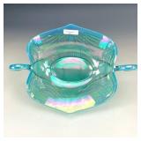 Fenton Aqua Opal Swans Centerpiece Bowl