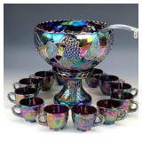 LE Smith Amethyst Grape & Vine Punch Set
