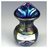 Crider Blue Art Glass Bud Vase