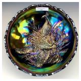 Westmoreland Black Amethyst Peacocks Bowl