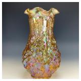 Fenton Marigold Poppy Ruffled Vase