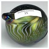 Crider Amethyst Ball with Worm Paperweight