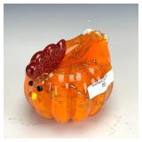 Fenton Signed Orange Art Glass Chicken