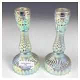 Czech White Diamonds Candleholder Set