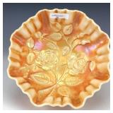 IG Marigold on Milk Glass Open Rose Bowl