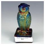 Hansen Blue Owl on Books Paperweight