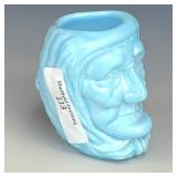 Crider Blue Opaque Witch's Head Toothpick Holder
