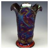Fenton Red Peacock Vase