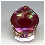 Crider Red Art Glass Toothpick Holder
