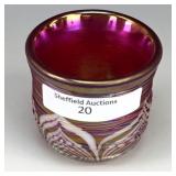 Crider Red Art Glass Toothpick Holder