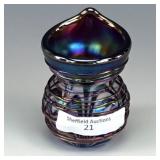 Crider Purple Art Glass Toothpick Holder