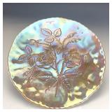 IG Smoke on Milk Glass Lustre Rose Chop Plate