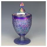 IG Cobalt Imperial Grape Covered Candy Jar