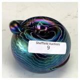Crider Amethyst Apple with Worm Paperweight