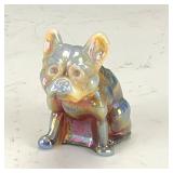 Crider Blue Slag Bulldog Paperweight