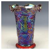 Fenton Red Peacock Vase