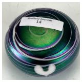 Crider Green Swirl Paperweight