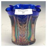 St Clair Blue Paneled Holly Whimsey Tumbler