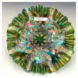Fenton Emerald Green Holly  Bowl