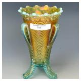 Northwood Aqua Opal Daisy & Drape Vase