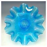 Dugan Celeste Blue Double Stem Rose Bowl