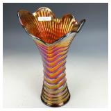 Imperial Dark Amber Ripple Funeral Vase