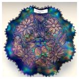 Northwood Blue Poinsettia & Lattice Bowl