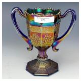 Fenton Blue Orange Tree Loving Cup