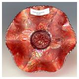 Fenton Red Water Lily Bowl