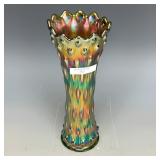 Millersburg Green Swirled Hobnail Vase